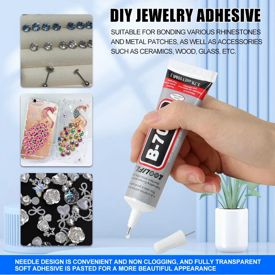 LOOLIFL New B-7000 Clear Contact Phone Repair Adhesive Universal Glass Plastic DIY Jewelry Craft Adhesive Glue 15/25/50/110ML 4