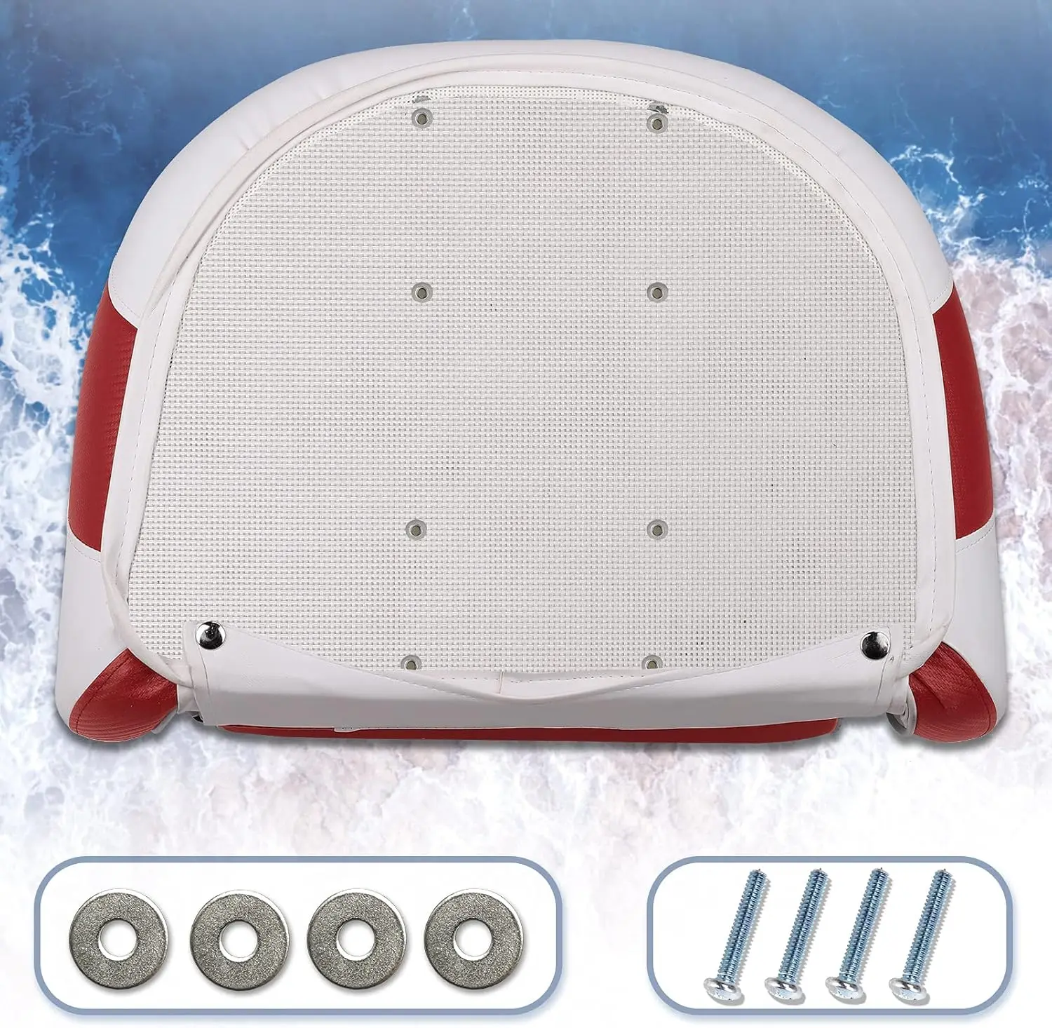Leader Accessories Two Tone Captains Bucket Seat Boat Seat Premium Sports Flip Up Boat (Model C-White/Red)