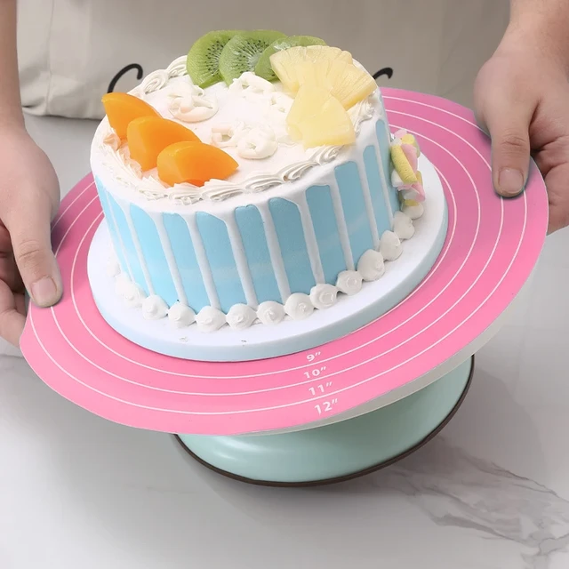 30cm Large Baking Mat Cake Turntable Pat Anti-skid Cake Rotary Table Mini  Fondant Revolving Platform Silicone Baking Mat