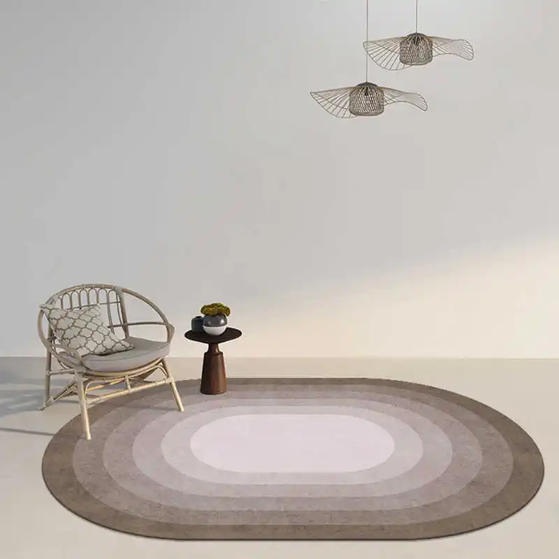 Modern Style Rugs for Bedroom Oval Shape Living Room Decoration Carpet Home Washable Anti-slip Floor Mat Fluffy Soft Bedside Rug 3