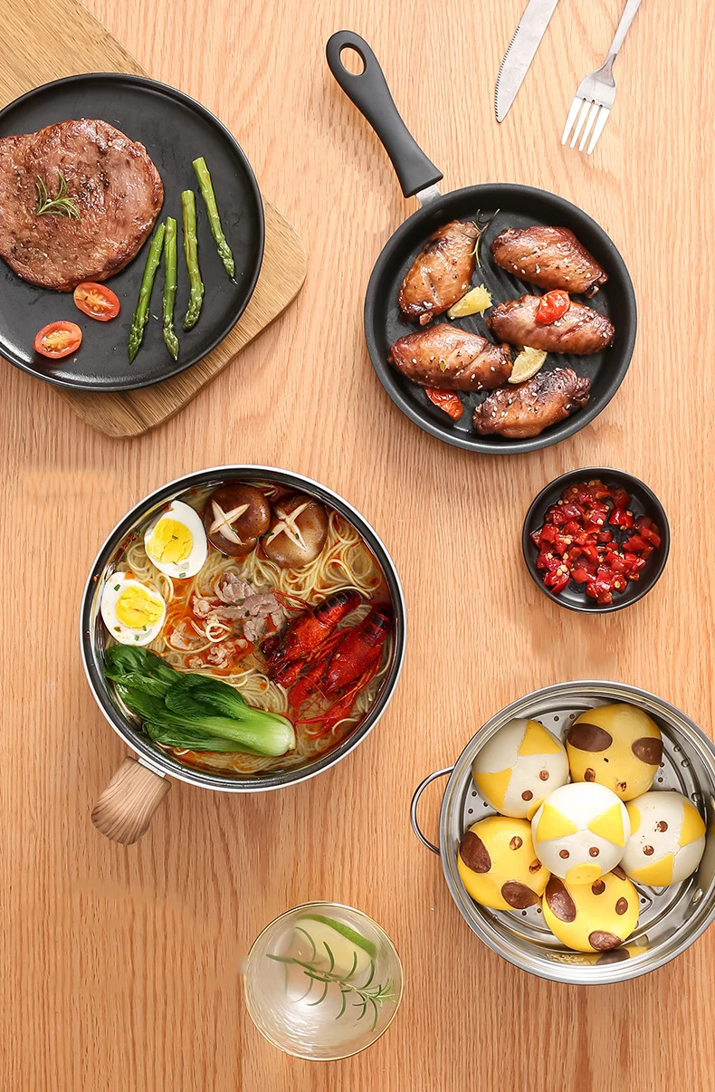 Description Picture 3 of item110V Electric Split Cooking Pot 1.8L Foldable Multicooker Frying Pan Hotpot Steamer Rice Cooker Soup Maker Water Boiler Travel