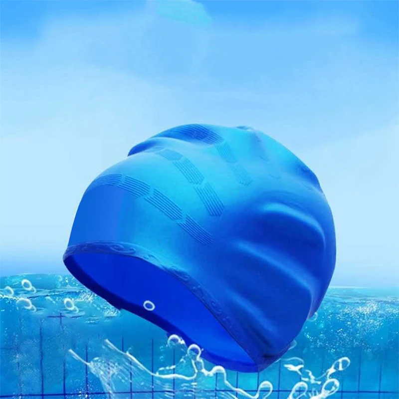 Professional Silicone Swimming Cap Equipment For Men and Women Large Waterproof With Long Hair and Ear Protectors swimming cap