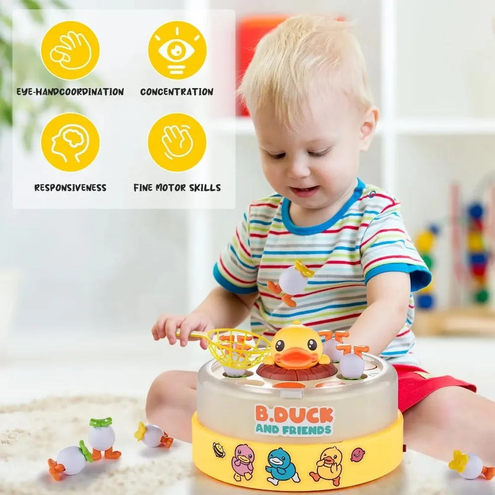 Children Bouncing Turntable Concentration Training Puzzle Parent Child Interaction Toy Children Bouncing Yellow Duck Toys 3
