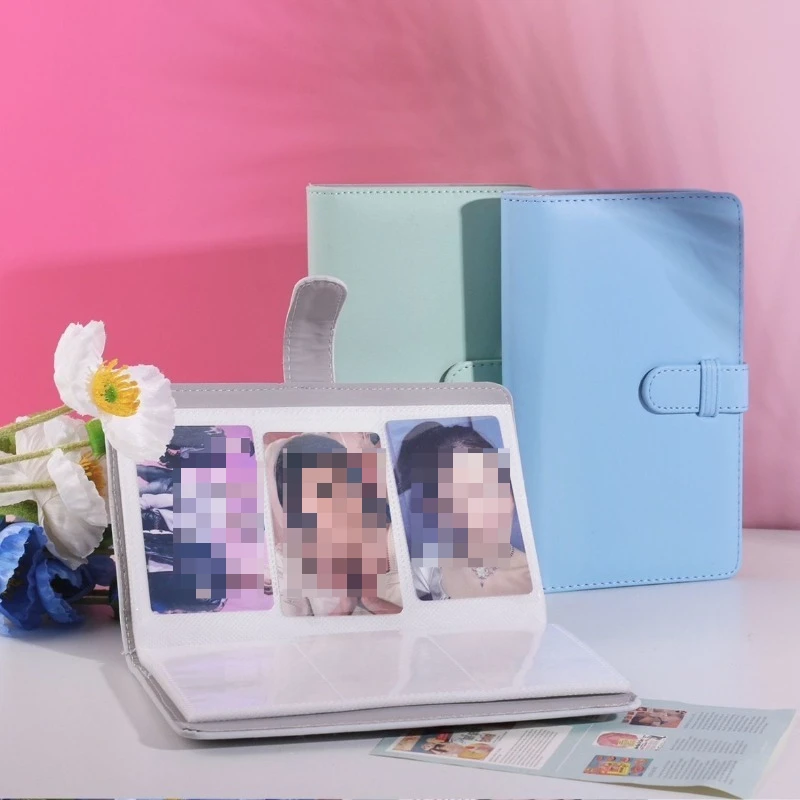 108포켓 사진 앨범 필름 카메라 3인치 사진 용지 PU 가죽 보관 케이스 스탬프 수집 책 후지필름 인스탁스 미니 12용