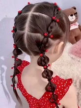  10-40PCS/Set Cherry Cute Girls Nylon Elastic Hair Bands Scrunchie Cartoon Baby Ponytail Holder Heaband HairTies Hair Accessories 