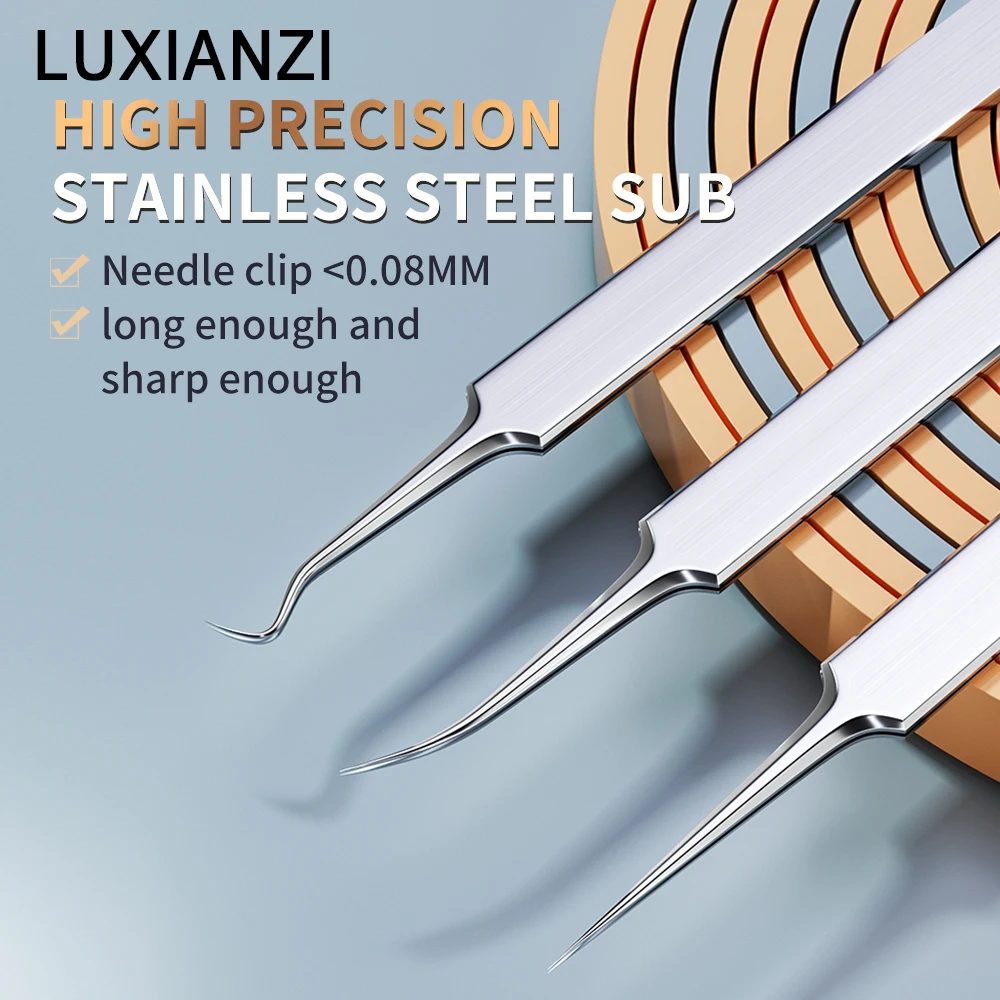 Pimples Blackhead Tweezers Blackhead Clip Tweezers 1pc Ultra-fine Tweezers Stainless steel Precision Clip For Cell Pimples Blackhead Closing Artifact Acne Needle Tool LUXIANZI