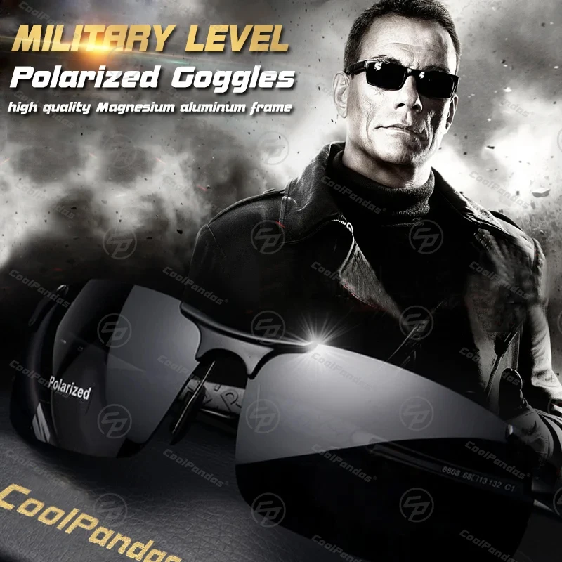 Polarized Military-Style Aluminum Sunglasses - Anti-Glare Driving Glasses