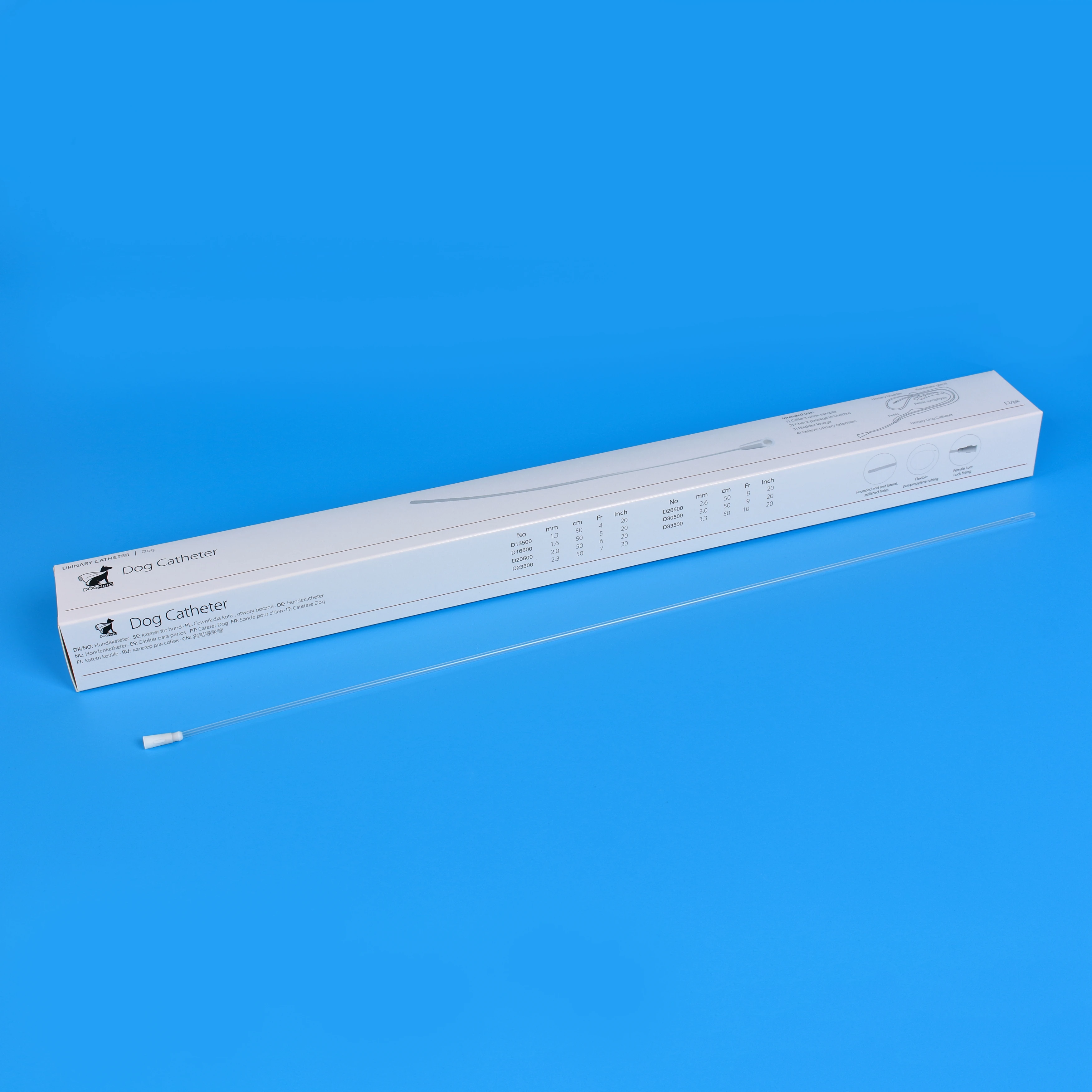 Dog Catheter Closed End Side Holes 50CM Urinary Sterile 20pcs/box