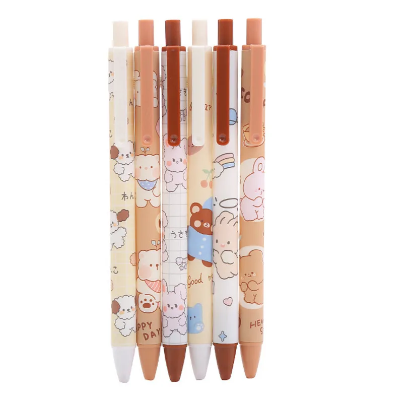 Lytwtw's Cute Gel Pen Creative Rabbit Bear Press 1 Piece Office Gift School Supplies Stationery Kawaii Funny Pens gel pens