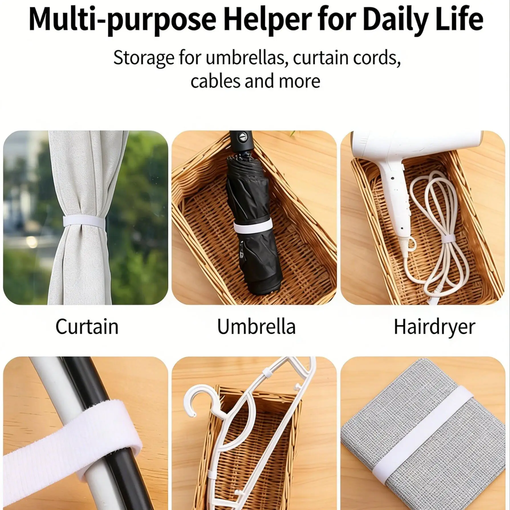 Self-Adhesive Hook and Loop Cable Tie - 5-Meter Wire Organizer Strap