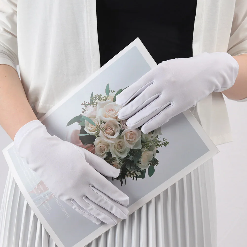 Women Fashion Gloves for Spring Summer Sunscreen Female Thin Solid Color Ceremonial Performance Dance Breathable Driving Gloves - 3
