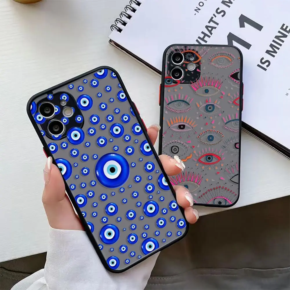 Fashion Lucky Eye Blue Evil Eye Print Coque Per Iphone 15 Pro Max Custodia Per Iphone 11 12 13 14 15 Pro Max Mini 8 7 Plus Cover