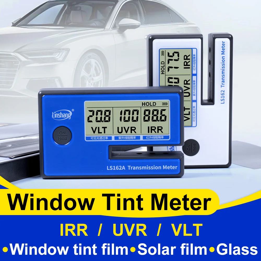 Tint Meter Solar Film Tester Window Transmission Meter IR UV VLT Measurement Window Film Tester LS162 LS162A for Car Tint