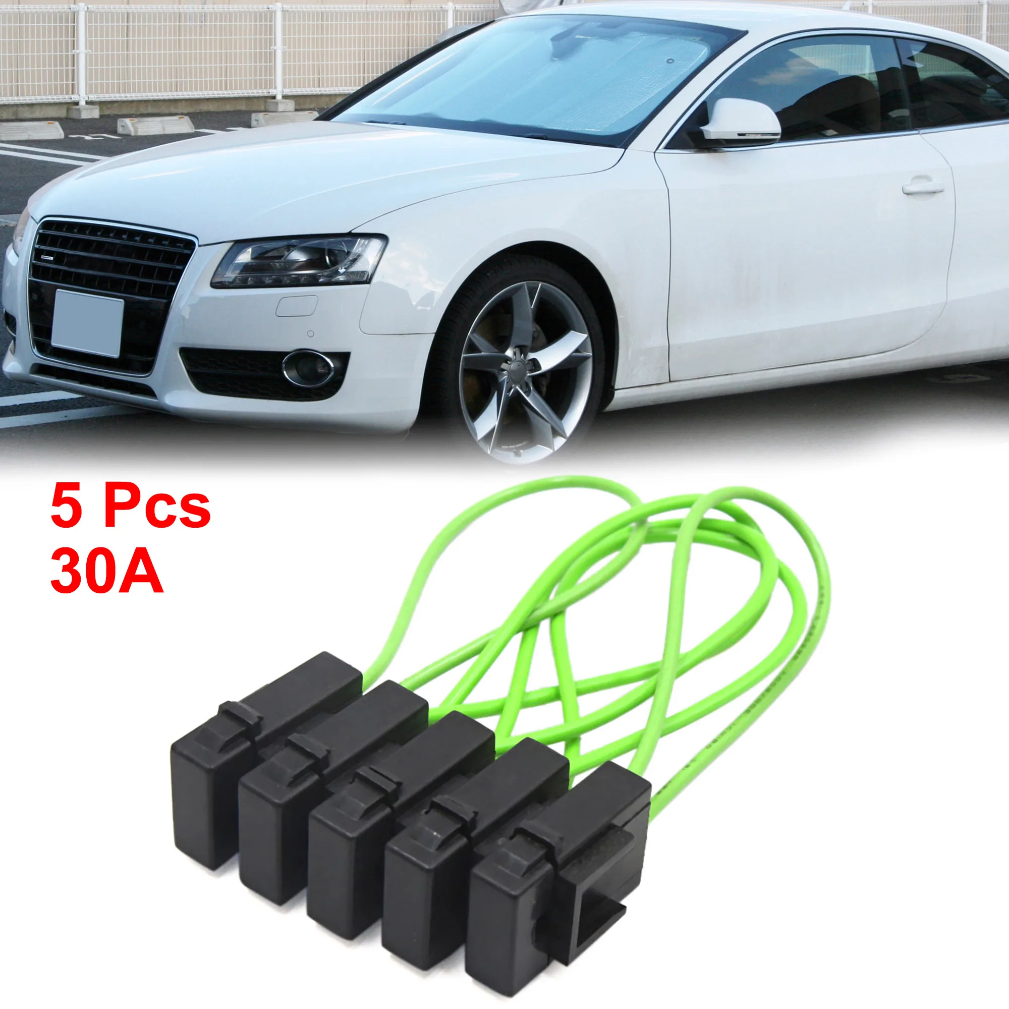 

Автомобильный держатель предохранителя X Autohaux 3/4/5/15 шт. 30 А, блочный соединитель, медный Универсальный провод AWG, лезвие автомобильного предохранителя, детали держателя предохранителя