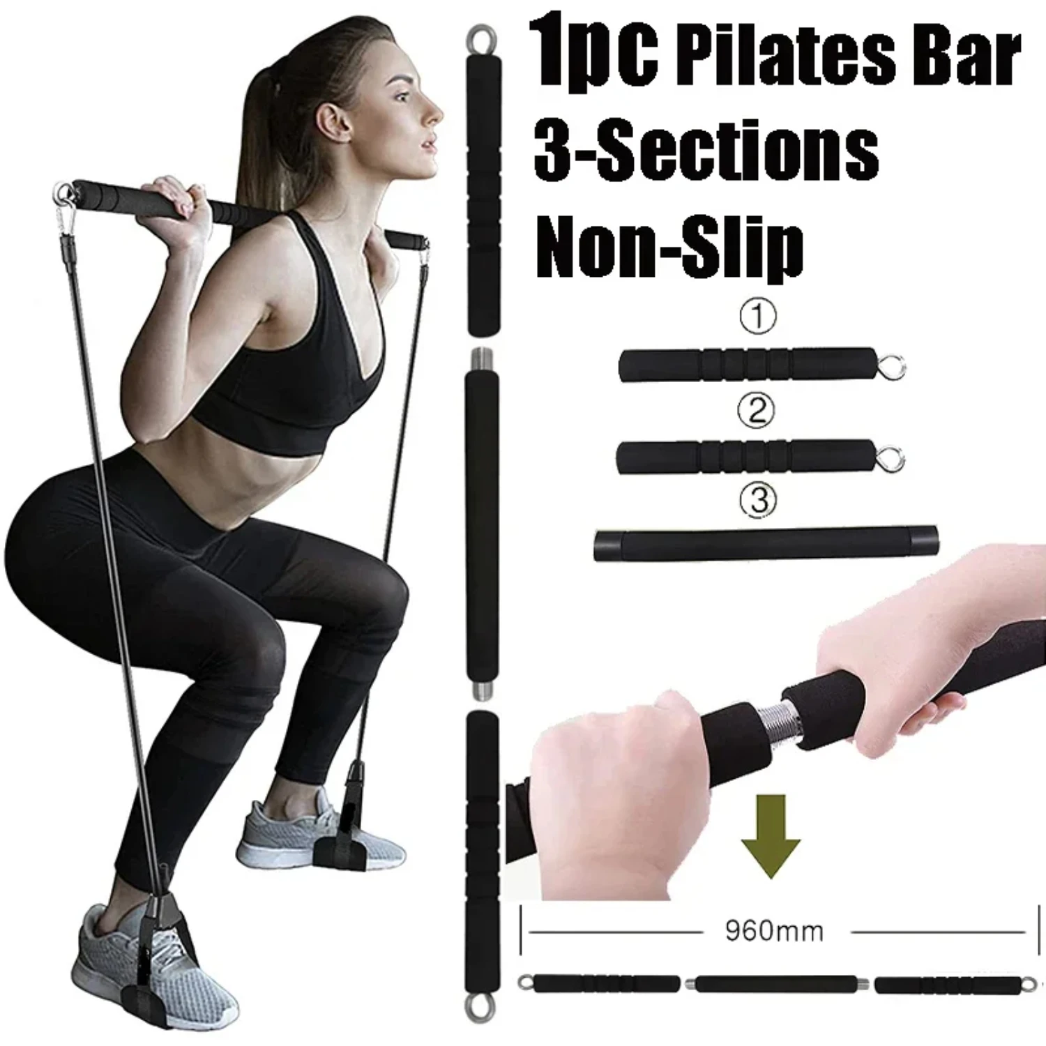 Fitness Stick Bodybuilding Elastic Bands Workout Latex Pull Rope Portable Pilates Resistance Bands Set Fitness Equipment