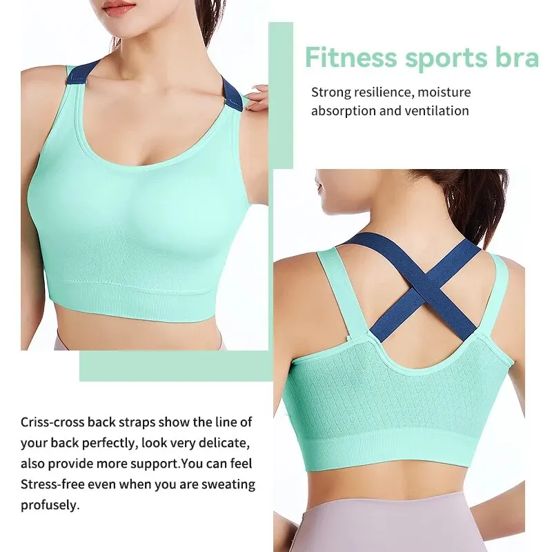 Women Seamless Bra Camisole Tanks Underwear Crop Top L XL Black Green Gray Skin Breathable Sexy Sports Fitness Yoga Casual - Image 5