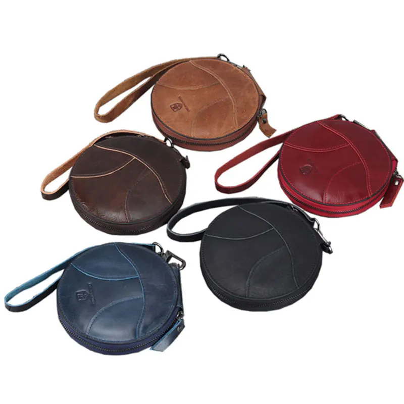 2022 New Round Women Wallets Genuine Leather Cute Retro Zipper Mini Ladies Wallet Bag High Quality Coin Pocket Female Purses 6