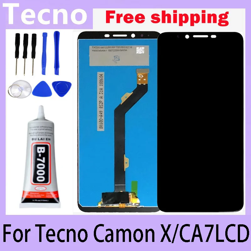 

6.0'' Original 100% Test Lcd for Tecno Camon X CA7 LCD Display Touch Screen Digitizer Assembly for Tecno CA7 Screen Repair Parts