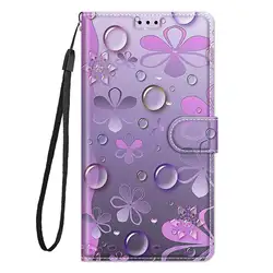 Elegant Butterfly Flip Leather Wallet Phone Case Book Cover - S21FE (C16 Waterdrop Flower)