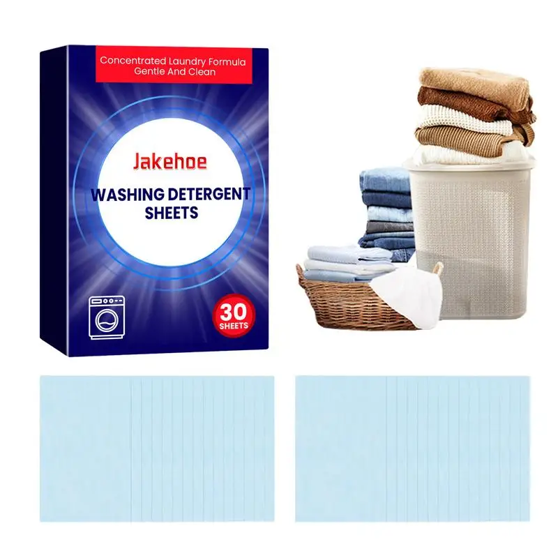 

Laundry Cleaning Sheets 30 Sheets Portable Clothes Washer Strips Liquidless Refreshing Laundry Accessories For Home Hotel