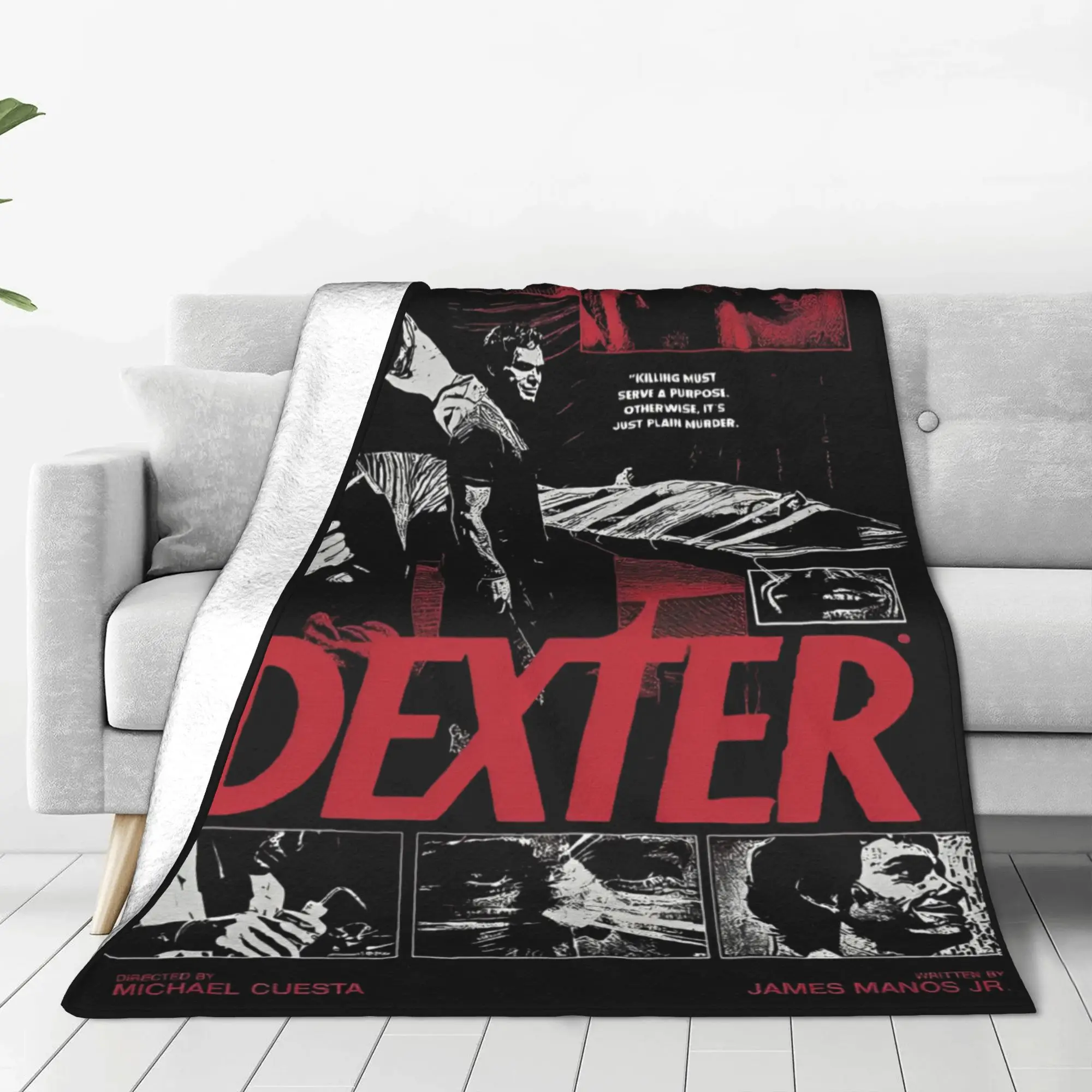 DEXTER COMFORTER SLIP-ON Dexter Morgan Blanket Cover Coral Fleece Plush Super Soft  main image 2