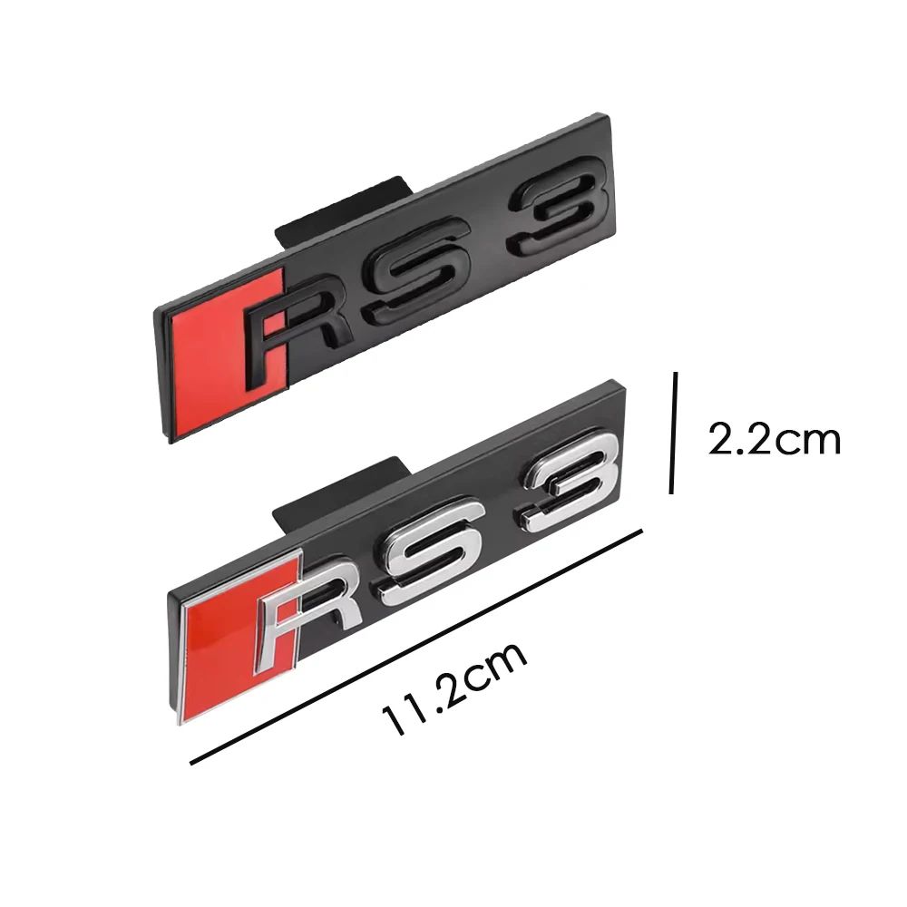 ABS 자동차 전면 그릴 엠블럼 데칼, 자동차 로고 장식 액세서리, 아우디 RS SLINE A8 RS3 RS4 RS5 RS6 RS7 RS8 S3 S4 S5 S8, 1 개