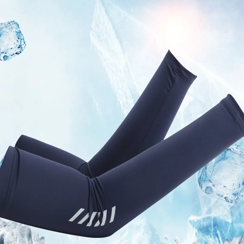Sun protection arm sleeves Ice arm sleeves Summer ice silk anti-sunburn sleeve anti-UV cycling driving arm cover for men women sun protection male's long sleeve cool muff