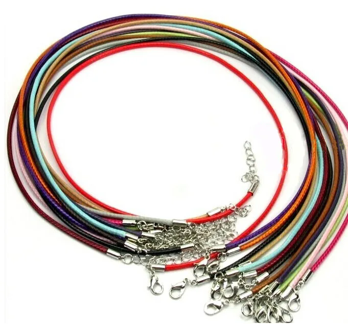 10Pcs 1.5mm 2mm Handmade Leather Adjustable Braided Rope String Clothing Decoration Charms Findings Lobster Clasp String Cord