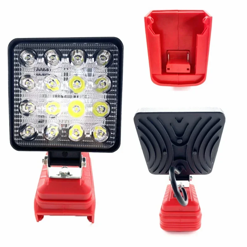 Cordless LED Work Light Flashlight Outdoors Flood Lights Makita DeWalt Milwaukee 18V Lithium Battery Camping Hiking Lighting