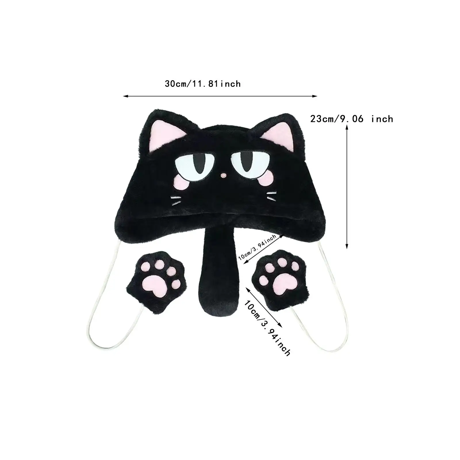 Anime Cosplay Hat Cute Cat Ear Hat Creative Photo Prop Soft Plush for Ball Festival Stage Performance Role Play Carnival