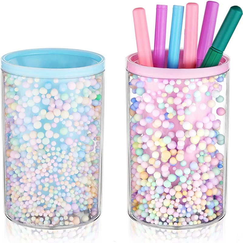 

2 Pieces Cute Pencil Holder Makeup Brush Holder Pen Organizer Desk Supplies Storage Organizer For School Home