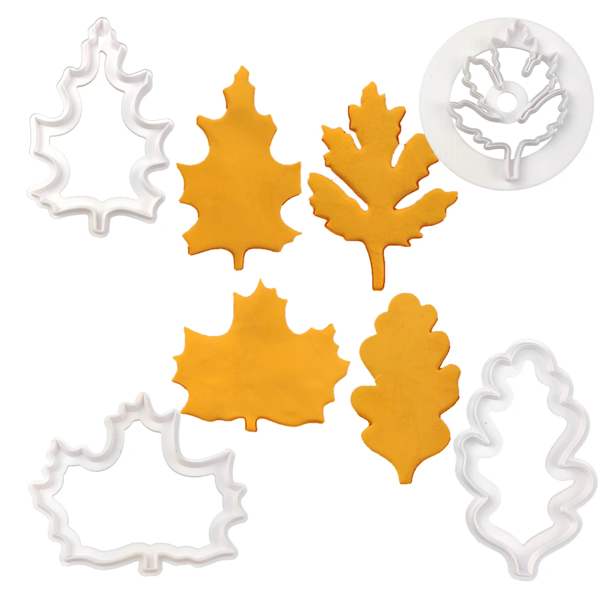 

4Pcs Leaf Cake Molds Maple Leaves Figure Wedding Fondant Icing Cookie Fudge Cutter DIY Stamp Kitchen Biscuits Mould Baking Tools