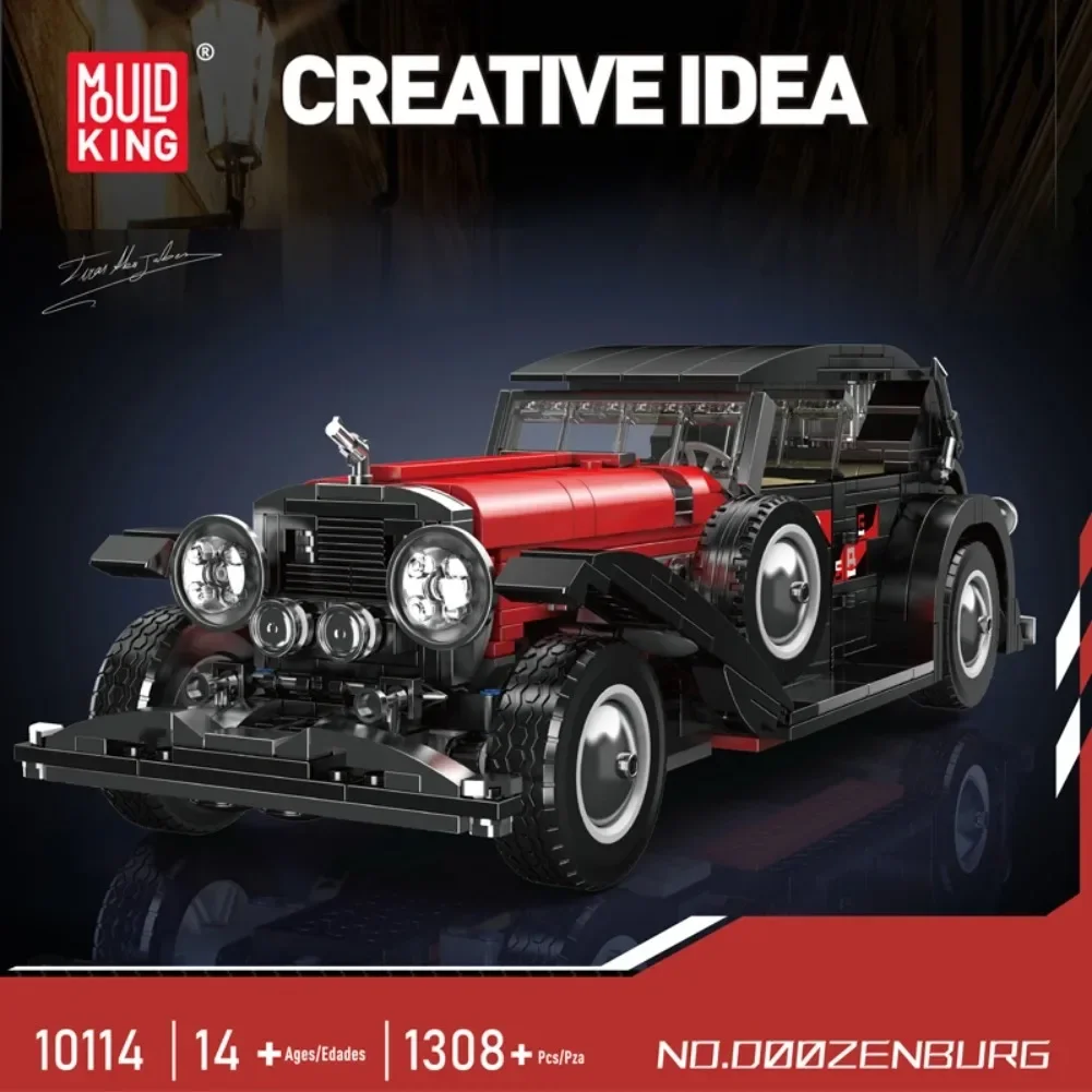 Mould King 10114 Red Vintage Car view 4