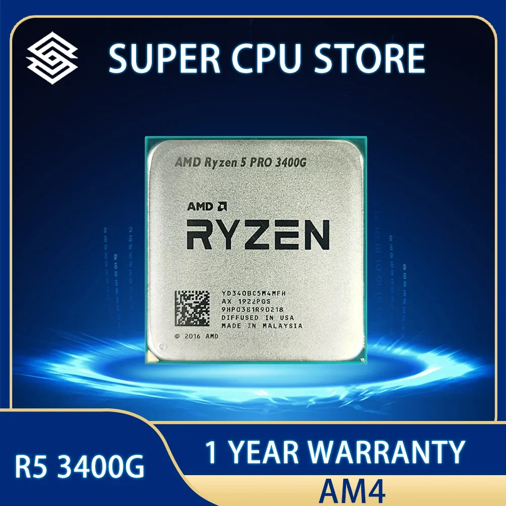 Amd Ryzen 5 Pro 3400G R5 Pro 3400G 3.7 Ghz Quad-Core A Otto Thread 65W Processore Cpu Presa Di Corrente Am4