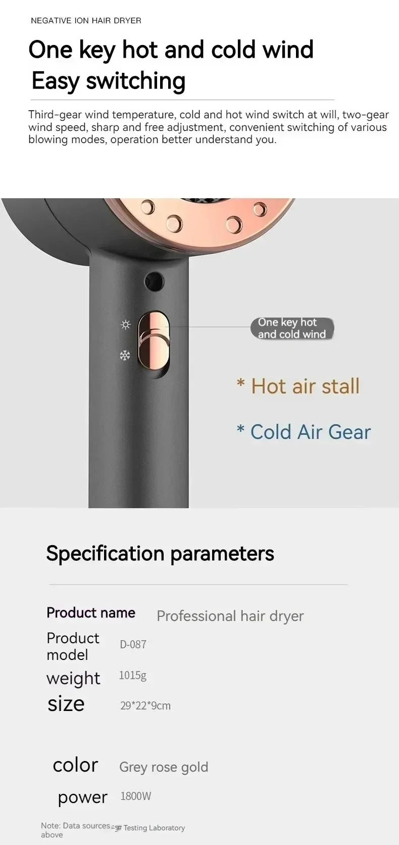 High Speed Hair Dryer Professional High Power Blow Dryer Salon Electric Blow Dryer Styling Tools Negative Ions 2000w 4