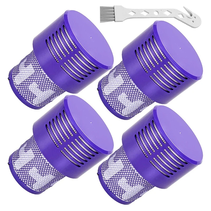 Filtri V10 Di Ricambio Per Dyson V10 Cyclone Series,V10 Total Clean, Sv12, Filtri Da 4 Pezzi E 1 Spazzola Pulita