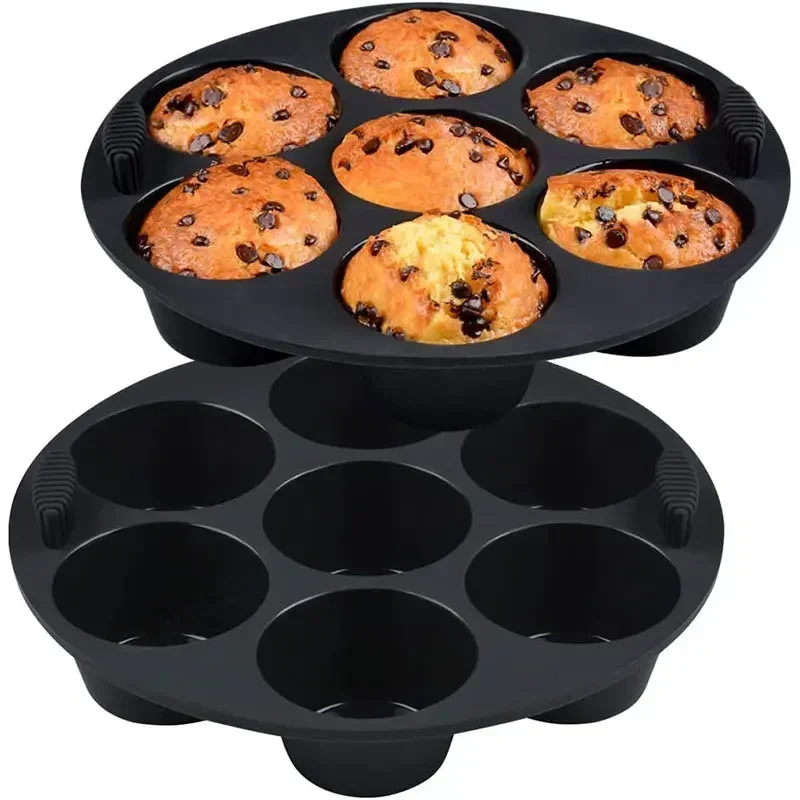 1pc Thicker Silicone Basket Pot Tray Air fryer Liner Reusable Container Accessories Pan Baking Mold Canister Shape Protector