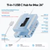 PULWTOP Upgraded USB C Hub for iMac 24 inch USB Hub Support M.2 SSD (NOT Included), 4K HDMI, Ethernet, USB A/C 10Gbps, SD/TF 2