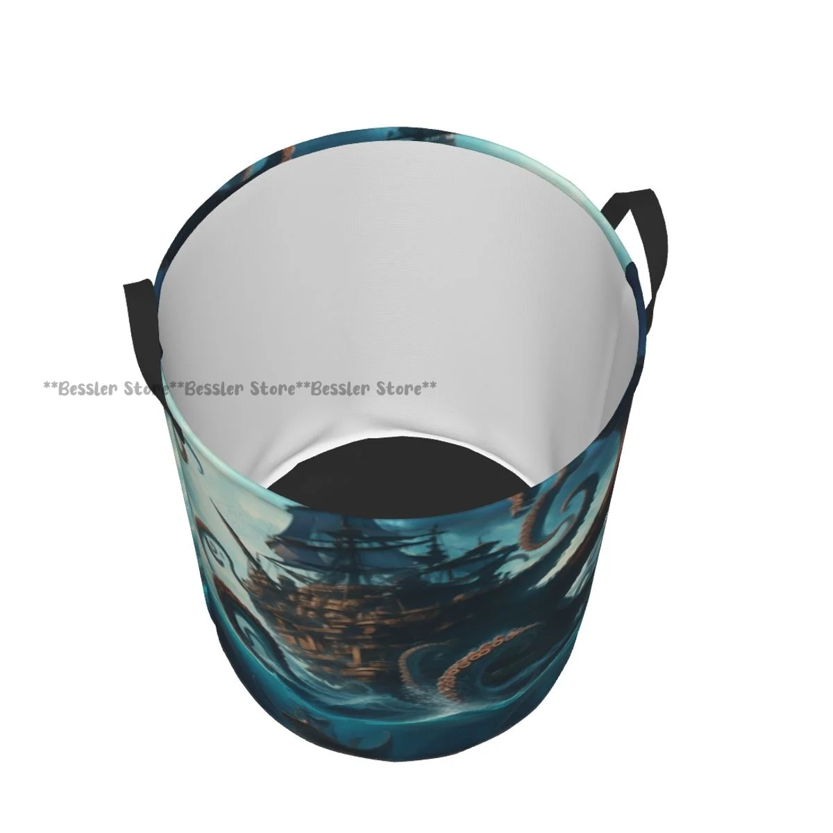 Pirate Ship And Octopus Laundry Basket Folding Dirty Clothes Toys Storage Bucket Household