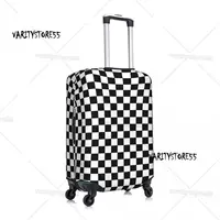 Black And White Checkered Travel Luggage Cover Washable Geometric Checkerboard Suitcase Cover Protector Fit 18-32 Inch 2