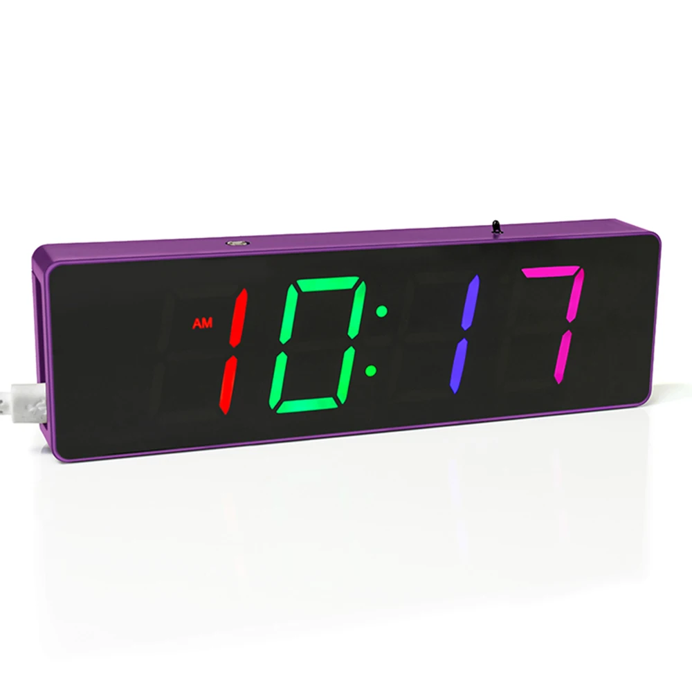 Desktop Clock RGB Dazzling Colorful Digital Display DIY Seat Desk Clock Date Temperature Simple Wind DIY Kit Welding Exercise