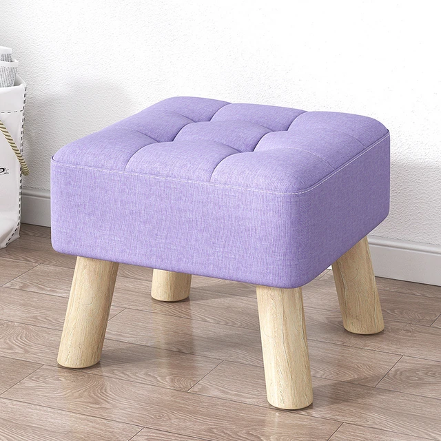 Small Wooden Stool Bench Footrest Seat with Non-Slip Pad Small Square  Ottoman for High Beds Living Room Hallway Sofa Tea Stools - AliExpress