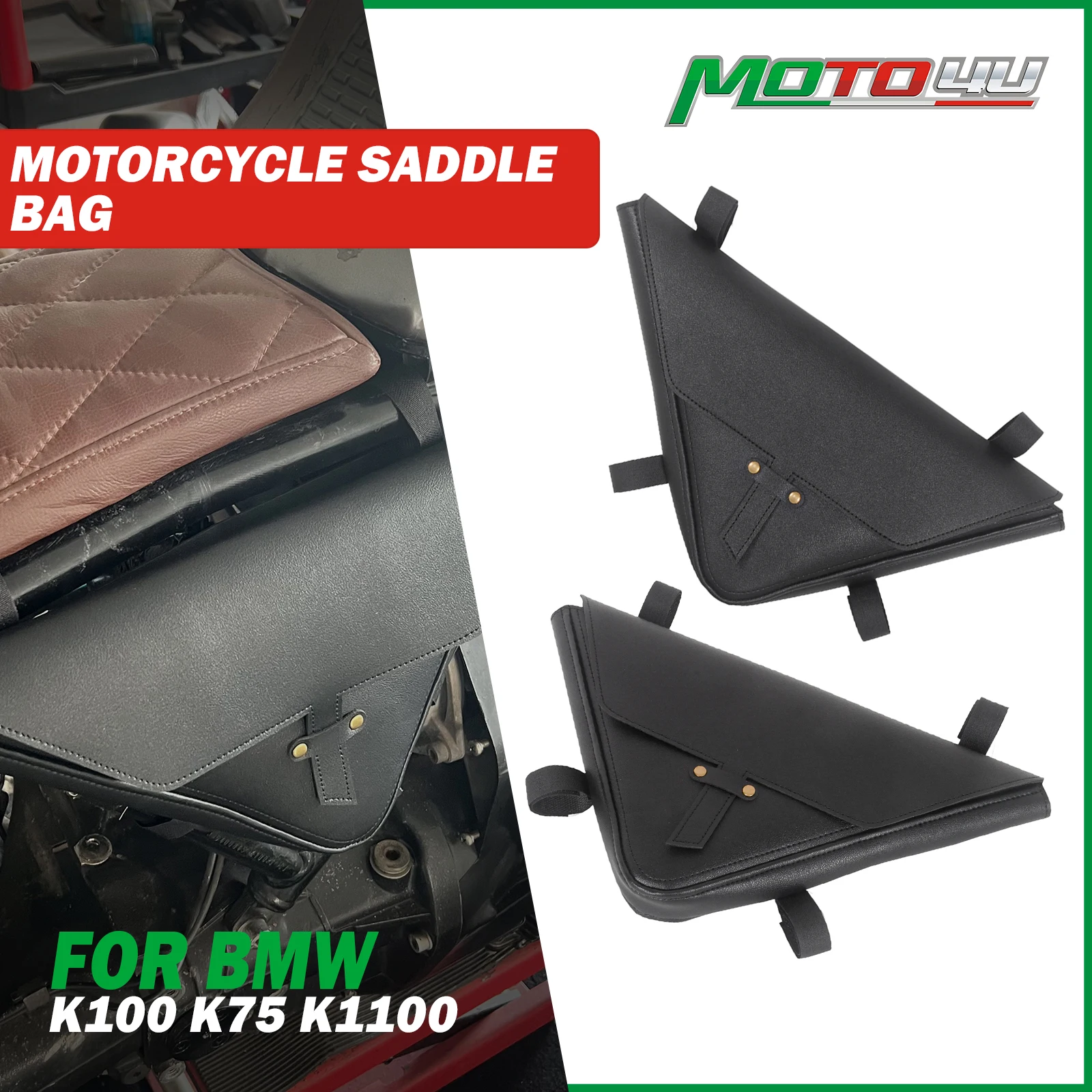 2PCS Borsa da sella per moto Triangolo smussato Borsa laterale