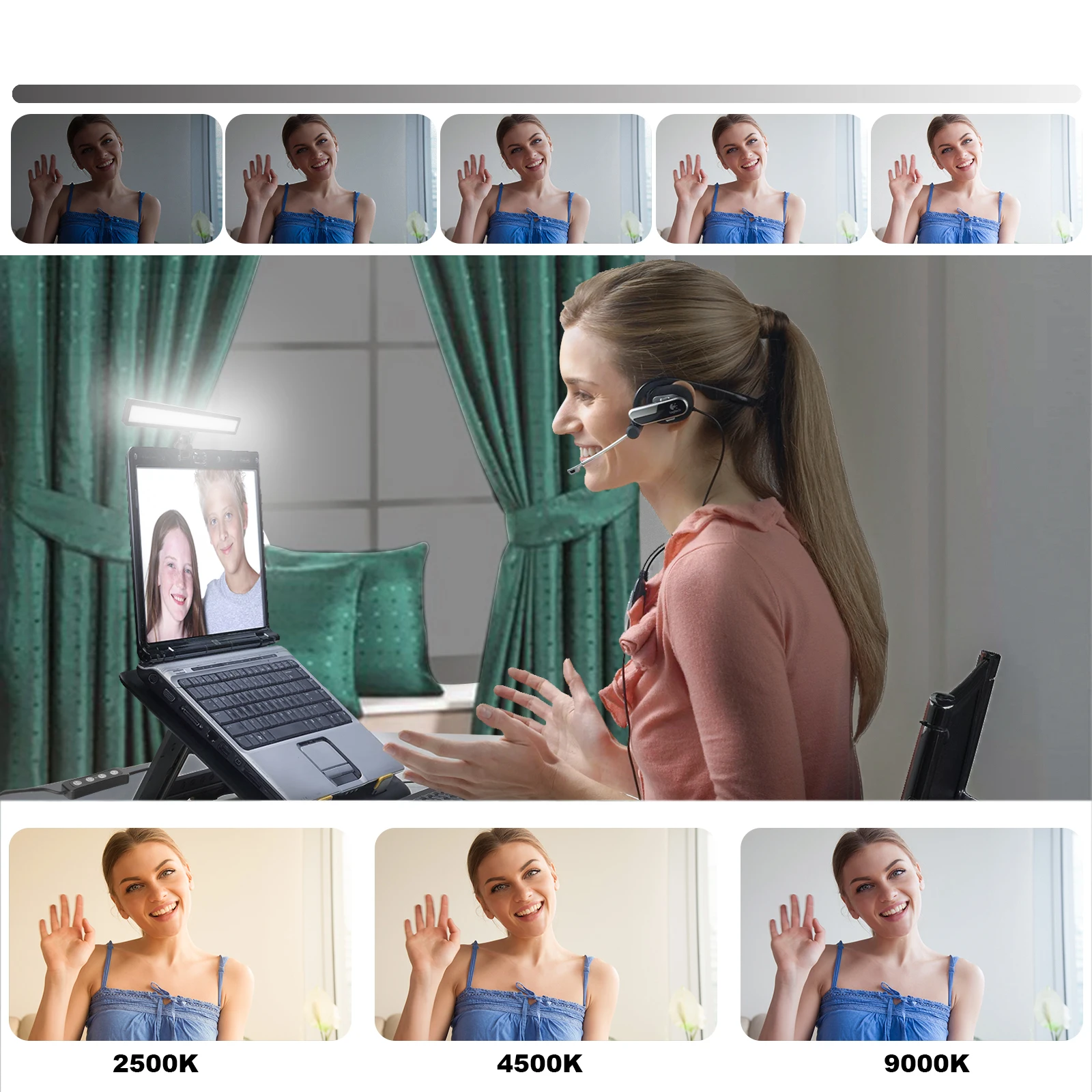 Ring Light for Laptop Zoom Meetings, Video Conference Lighting Kit, 5“ Clip  On Ring Light for Video Conferencing Skype Video Call/Virtual Meeting/Zoom