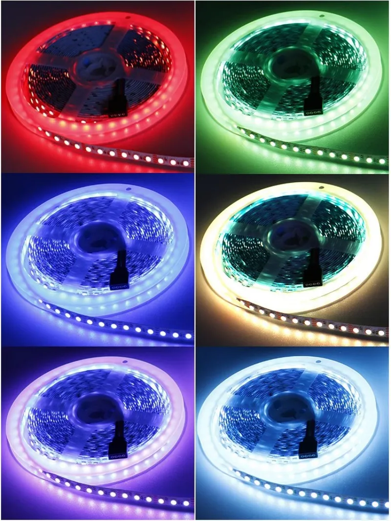 DC12V 24V 3535 RGB LED Strip Light 120 Leds/m 5M 8mm PCB Super Bright RGB Flexible Tape Colorful Linear Room Shop Decorattion