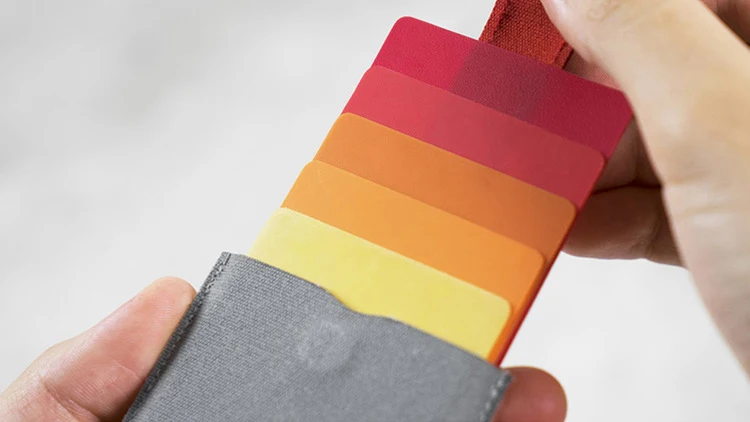 DAX V1 Kartenetui aus Leder, Mini, schlank, tragbar, gezogen, für Herren, Kreditkartenetui, Farbverlauf, 5 Karten, Geld, kurze Damenhandtasche – Detail 17