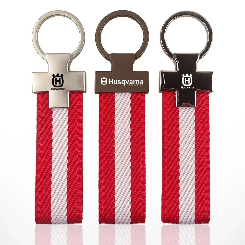 Motorcycle Austria flag keyring Metal leather webbing Cross Scooter keychain For Husqvarna Vitpilen 710 FE 250 449 WR300 TE300