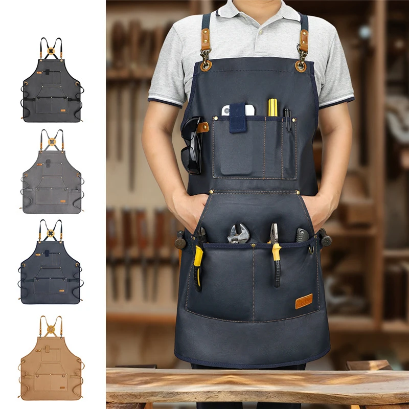

Adjustable Heavy Duty Unisex Thick Canvas Woodworking Garden Carpenters Tool Apron Outdoor BBQ Cafe Shop Work Apron Overalls