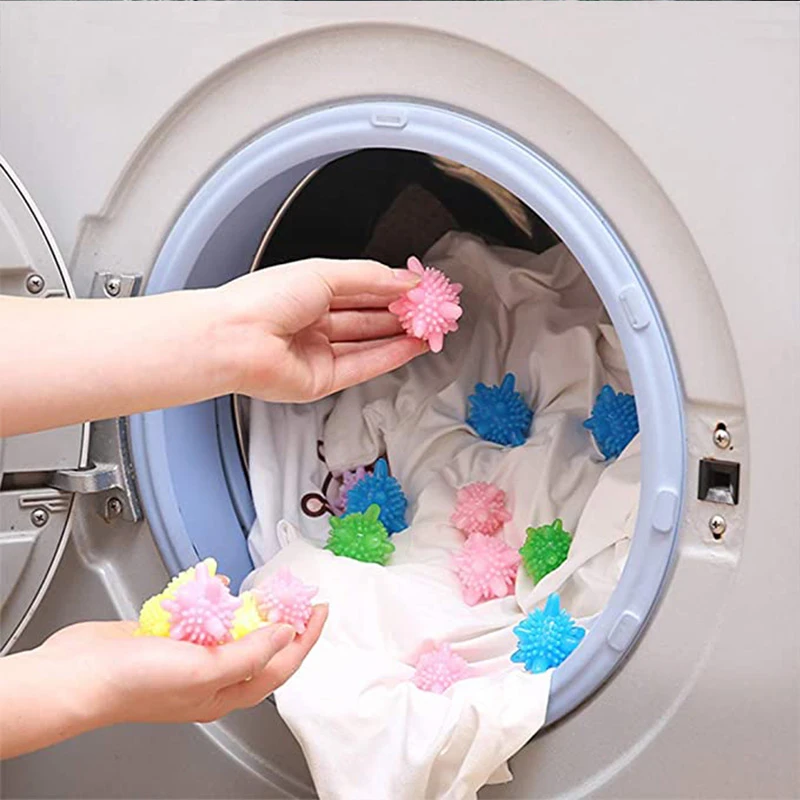 Bola de esponjosa no tóxica, secadora de antiarrugas, suministros de herramientas para lavadora, 10 unids/lote|Bolas y discos de lavandería| -
