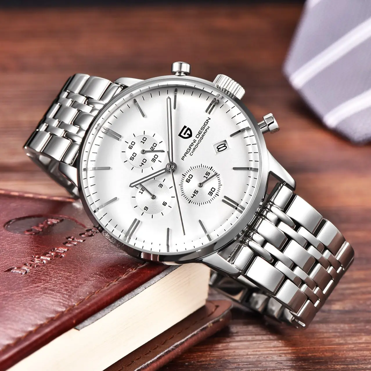 2023 Pagani Design Top Brand Watch Men\'s Luxury Waterproof Leather Watch Japan VK67 Sports Quartz Hand Table Relogio Masculino